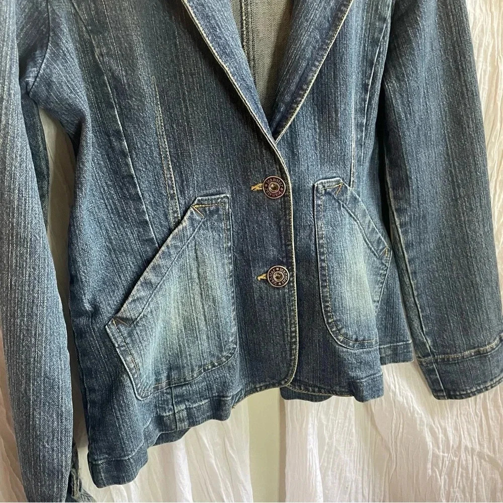 67% OFF❣️Jeanstar Distressed Jean Jacket Blazer-style, M - Picture 4 of 12